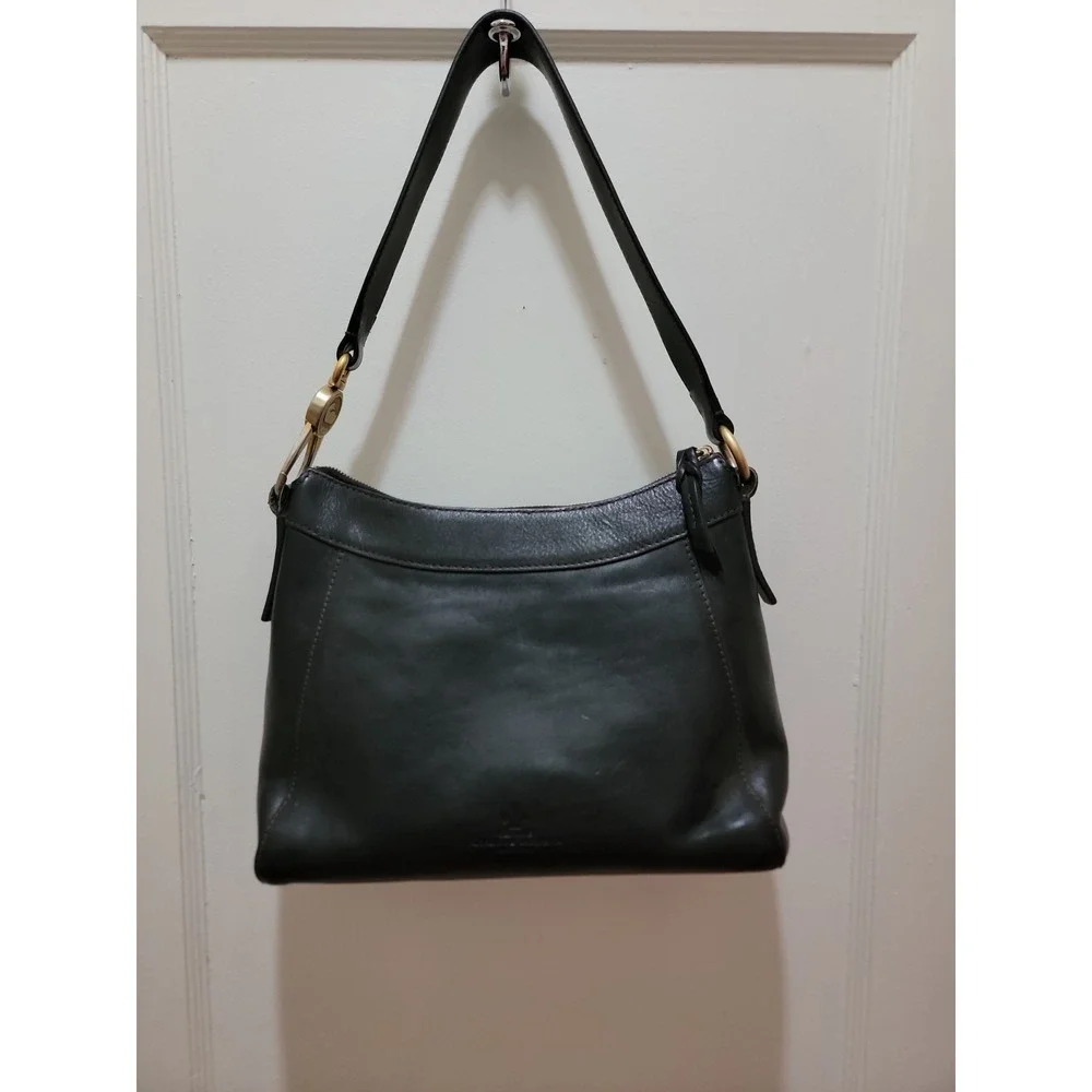 Dooney & Bourke Genuine Florentine Cassidy Hobo Shoulder Bag. Black Leather